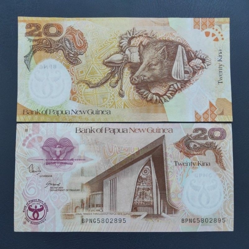 Uang Asing Papua New Guinea Pecahan 20 Kina