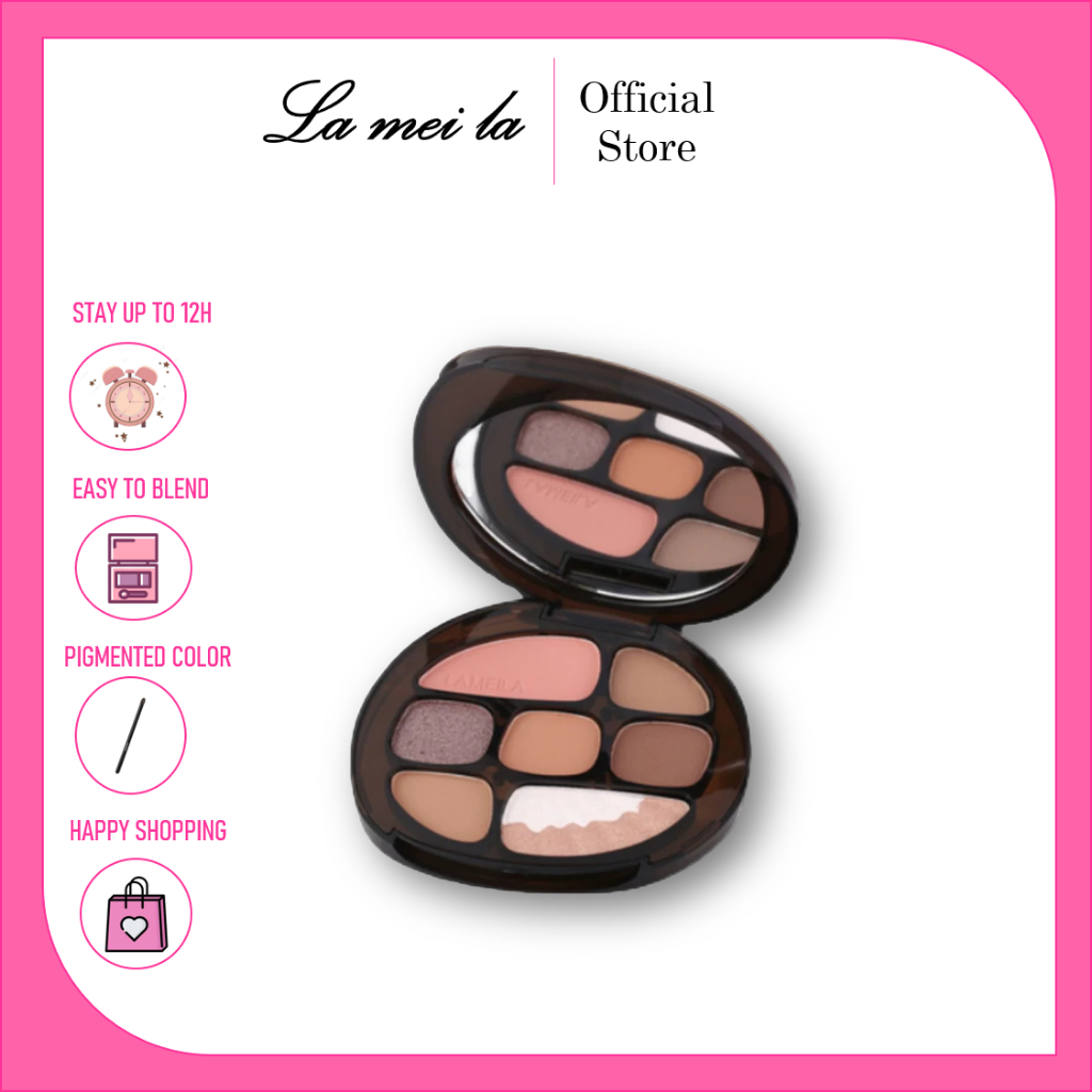 Lameila Eyeshadow Pallete 8 Warna Mutiara Matte Blush Glitter 5098