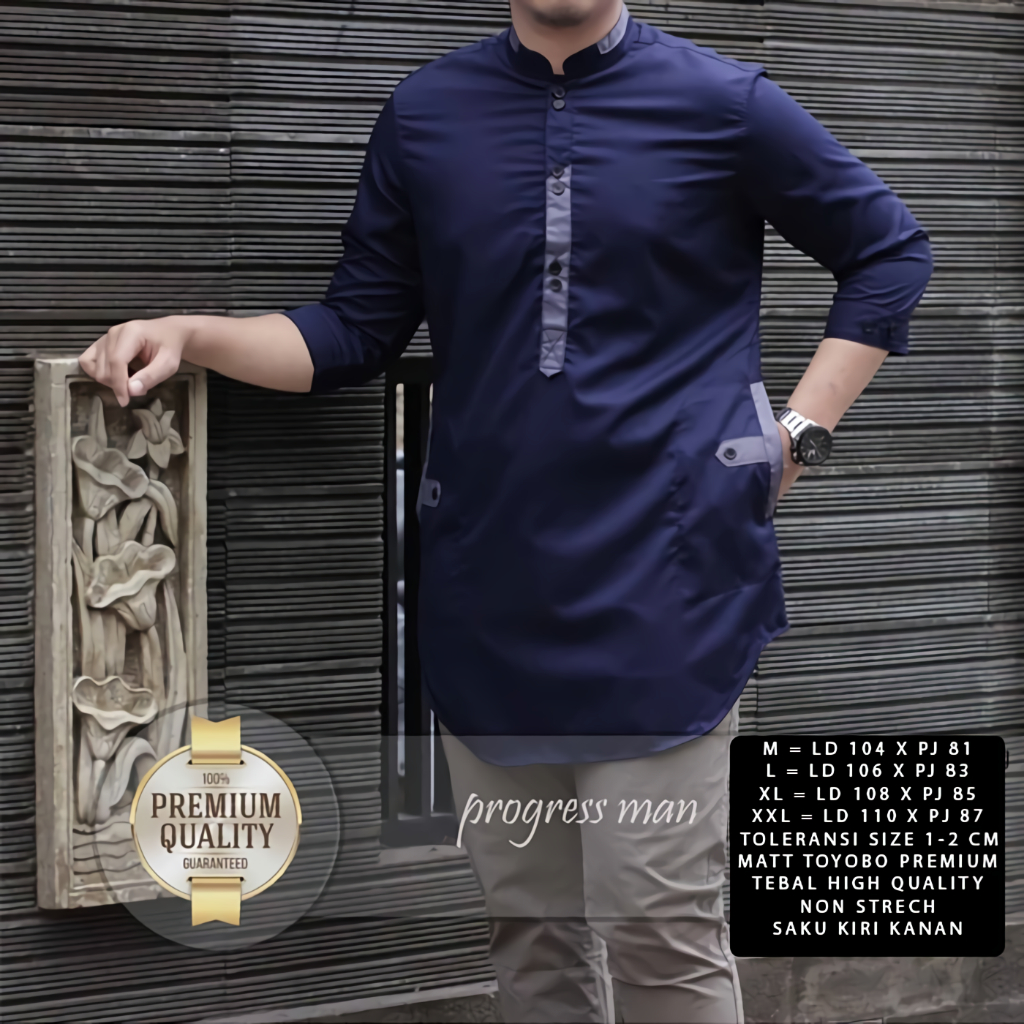 Baju Koko Pria Lengan 3/4 Motif Polos Warna Navy Toyobo - Baju Koko Pria Dewasa - Busana Muslim Pria - Baju Lebaran Pria - Koko Pria Dewasa - Muslim Pria - Baju Kokoh - Baju Koko Batik - Koko Batik Pria - Alqorni - Baju Ramadhan - Seragam Hadroh
