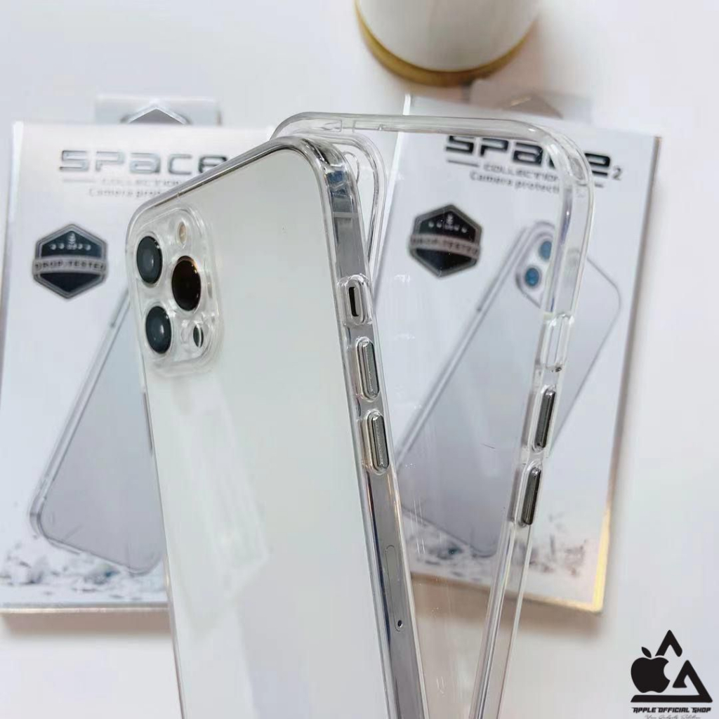 Premium SPACE CLEAR CASE MILITARY iPhone 14 PLUS 14 PRO MAX 13 PRO MAX Mini Softcase Bening Silikon MEWAH KEREN Camera Protection Pelindung Cover Kamera Silicone Hardcase Jelly