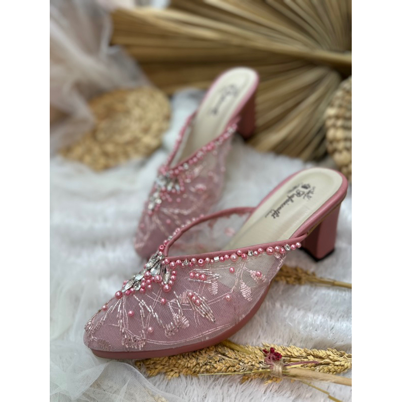 sepatu wedding alena dustypink 9cm platform