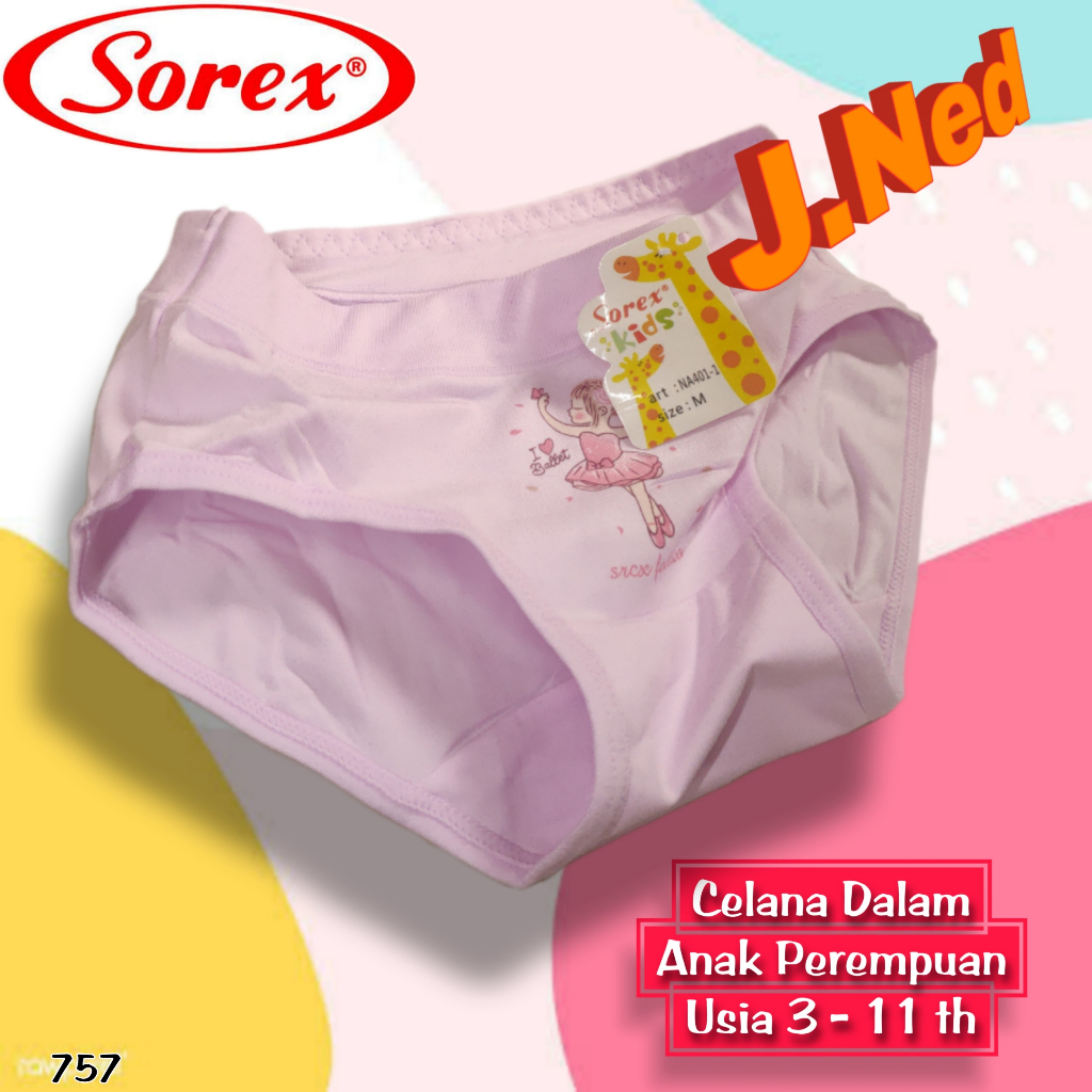 J757 - CD CELANA DALAM ANAK WANITA SIZE M-XL SOREX NA401