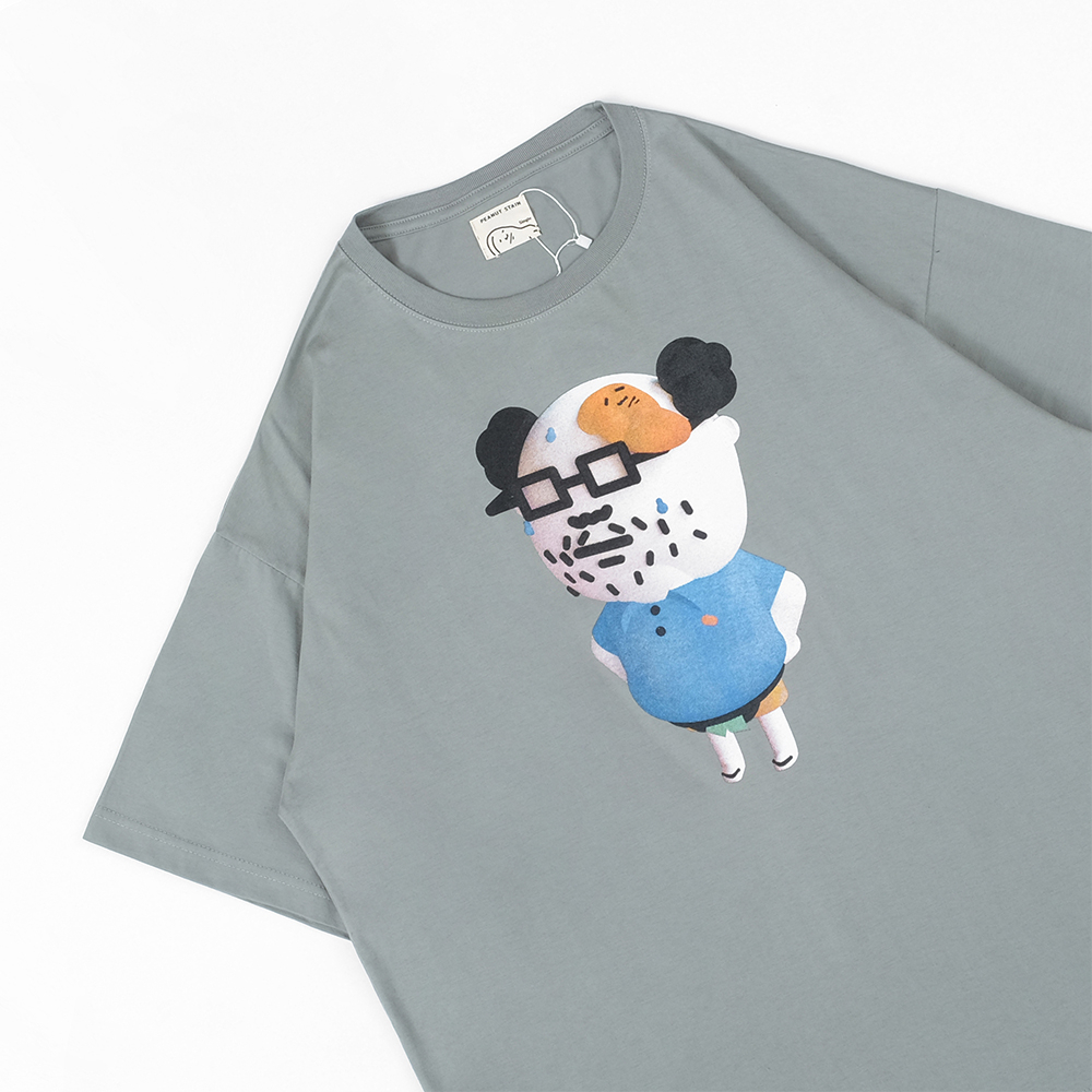 PEANUT STAIN - 3D Uncle Wai Grey Oversized Tshirt