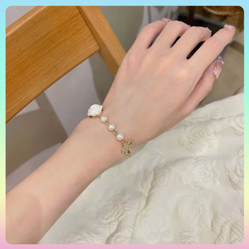 Perak Gelang Serut titanium Tangan Rantai Adjustable Warna Rose Gold / Silver Hias Kristal untuk Wanita