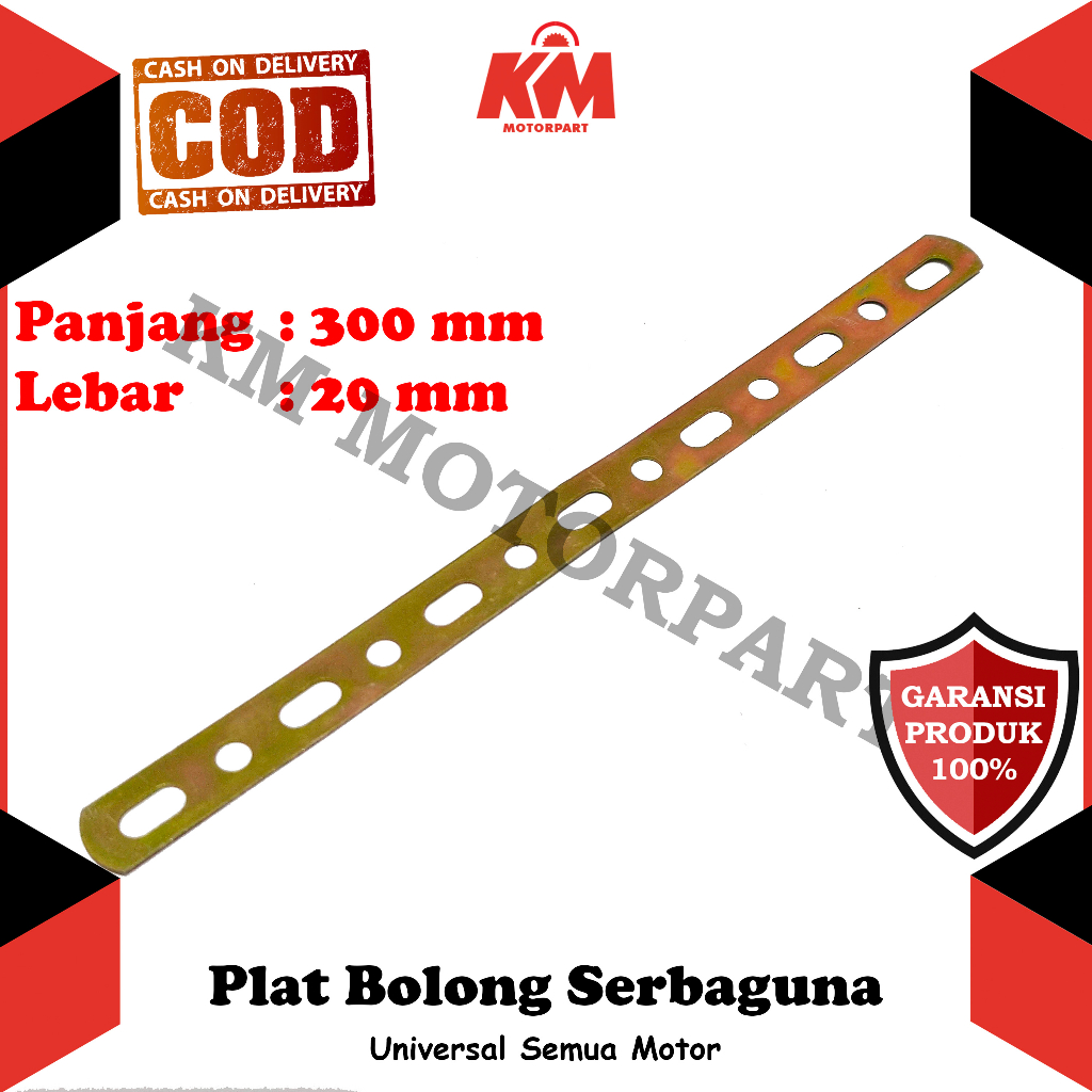 Breket Plat Lubang Besi Bracket Dudukan Serbaguna Kuning