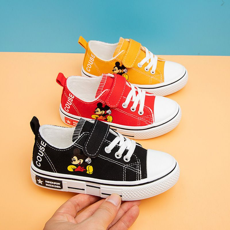 IMPORT Sepatu Anak Import Sneaker Sekolah Anak Laki-Laki Perempuan / Sepatu Canvas Anak Karakter Mickey Mouse Size 24-29