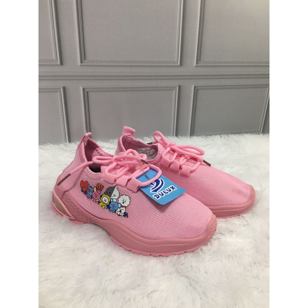 BX-1056D Sepatu Lampu Anak Laki Laki Perempuan Karakter BT21 Merek Dulux Ukuran 25-30