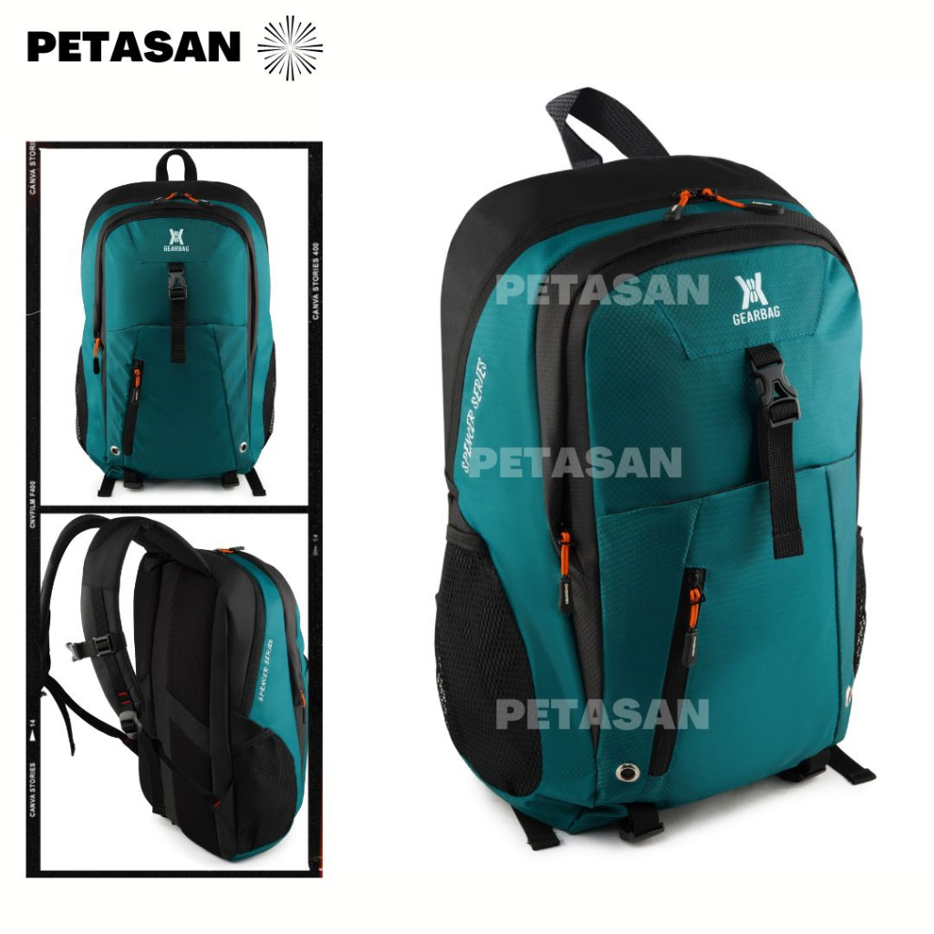 PTS - Tas Ransel Pria Gear Bag 13156 Spancer - Outdoor Backpack With Slot Laptop + FREE Raincover