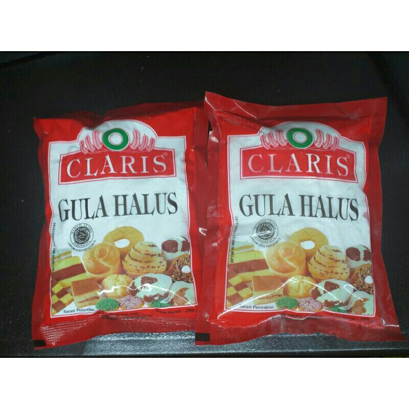 

Grosir 1Dus isi 16 pack Gula halus claris merah 250gr