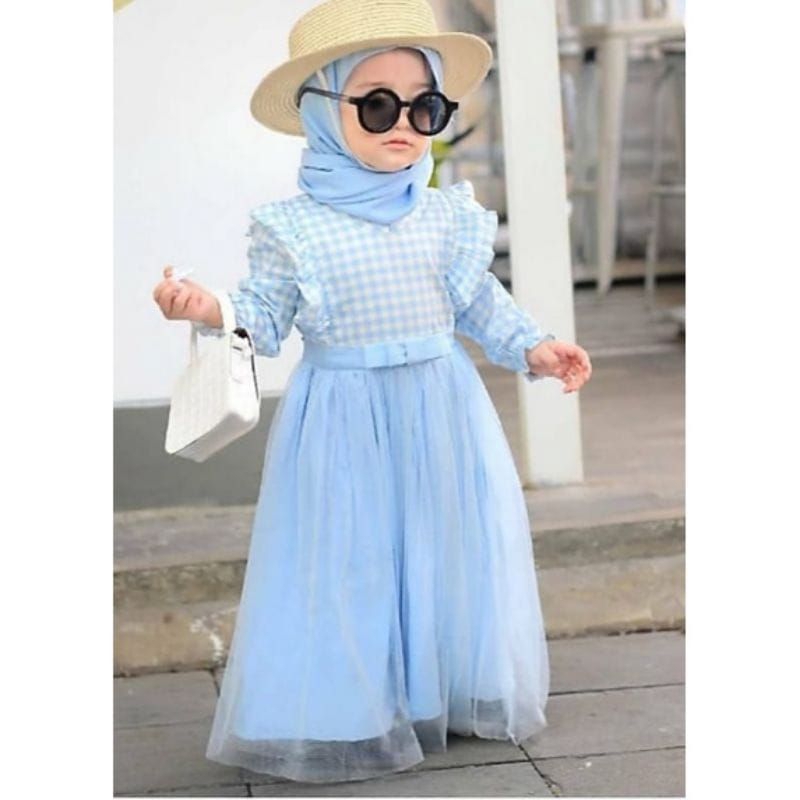 [1-5th] READY STOCK GAMIS TUTU PRINCESS ANAK VANYA 1 2 3 4 5 TAHUN MATT KATUN KOTAK MIX TILE / BAJU GAMIS LEBARAN ANAK PEREMPUAN PREMIUM VANYA / GAMIS ANAK TUTU VANYA