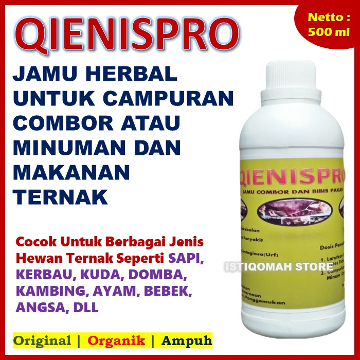 Obat Perut Sapi Kembung Ampuh QIENISPRO 500ML Jamu Perut Kembung Sapi, Obat Sapi Perut Kembung, Obat Sapi Kembung Tidak Mau Makan, Sapi Kembung Apa Obatnya, Ramuan Tradisional Perut Kembung Pada Sapi Paling Manjur