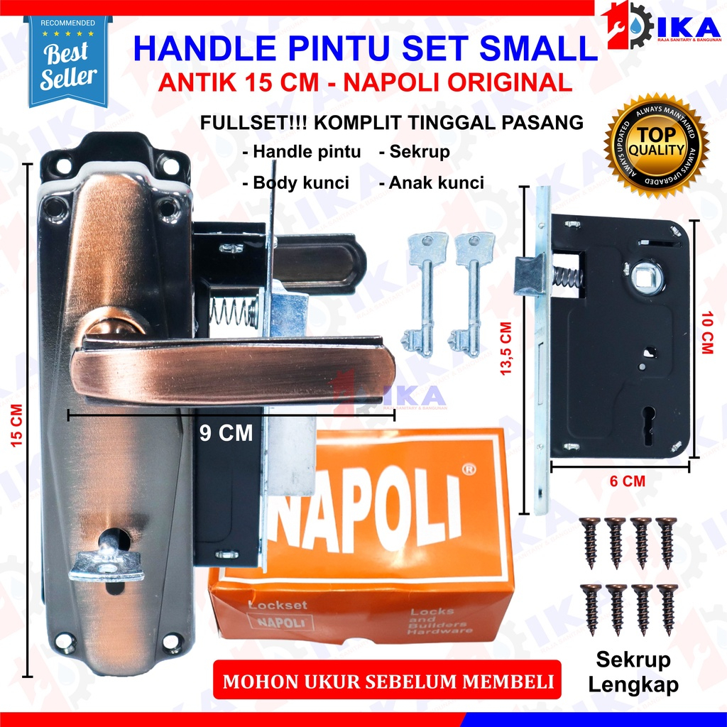 Kunci pintu kecil bagus handle kamar Kunci Pintu kecil 15 cm l Gagang Rumah l Handle Full Set I Kunci pintu kamar Handle Set Kunci / Body ongkel / Kunci Pintu ukuran SMALL / gagang pintu rumah kamar satu set