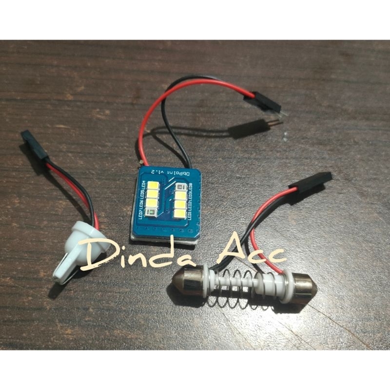 Lampu Plafon Kabin Mobil LED 2 Warna Welcome Ligh Biru-Putih