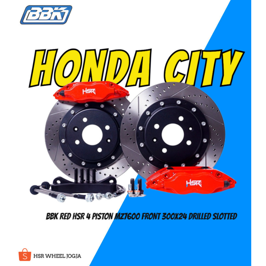 BBK HSR Big Brake Kit Disc Rem Kaliper 4 Pot 300X24 4 Piston Honda City