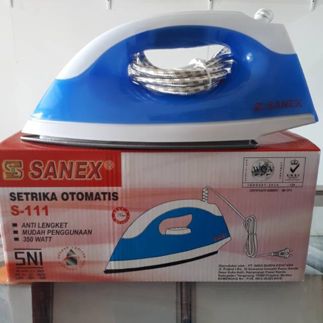 Setrika Listrik Sanex S-111 / Seterika Baju / Gosokan Listrik Pakaian / Setrika Anti Lengket Murah