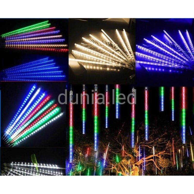 Lampu Meteor Led isi 10 Batang 50CM Jatuh Rain SnowTaman Hias Meteor Lampu Meteor Multifungsi