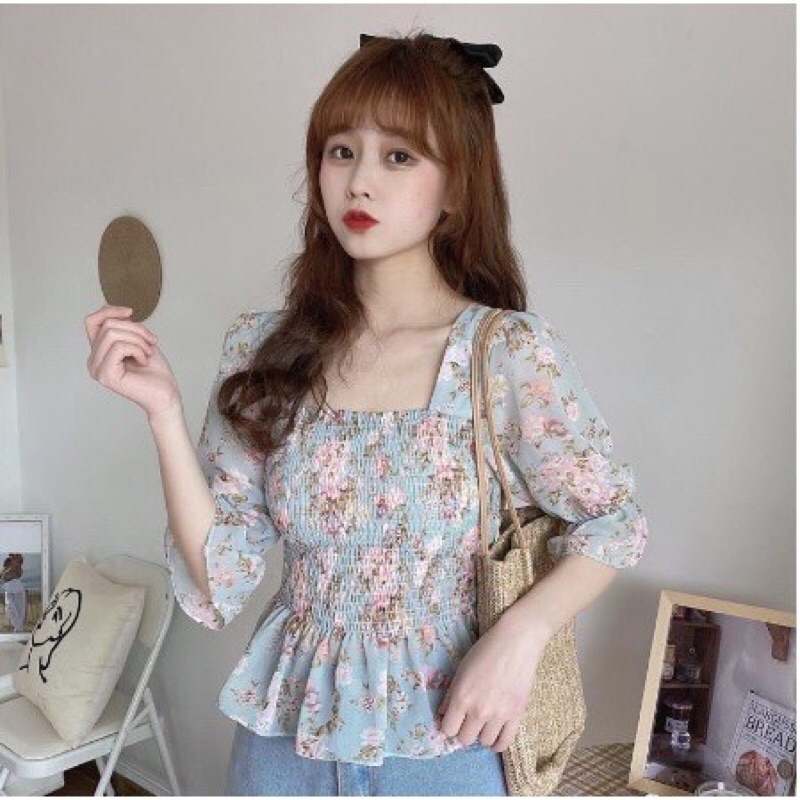 Glory Mart - Atasan Wanita Blouse Wanita Chuya BabyDoll Smock Sweet Top