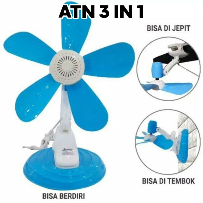 KAWASHUKI KS 750 20W 5 Daun Kipas - Kipas Angin Jepit 3in1 (Jepit-Meja-Dinding) - Kipas Angin