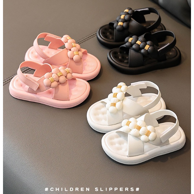 Sandal Anak Perempuan Import 3 BUNGA IMPORT NYAMAN EMPUK