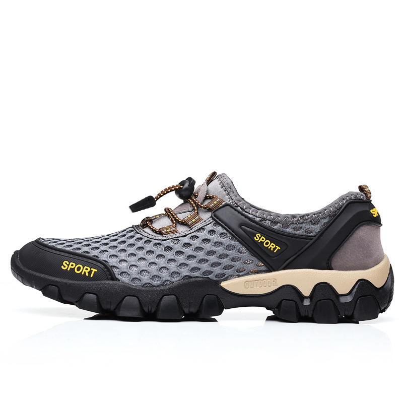 Leedoo Sepatu Hiking Pria Kasual Sepatu Sneakers Sepatu Gunung Outdoor Adventure Touring Shoes MH205 Abu