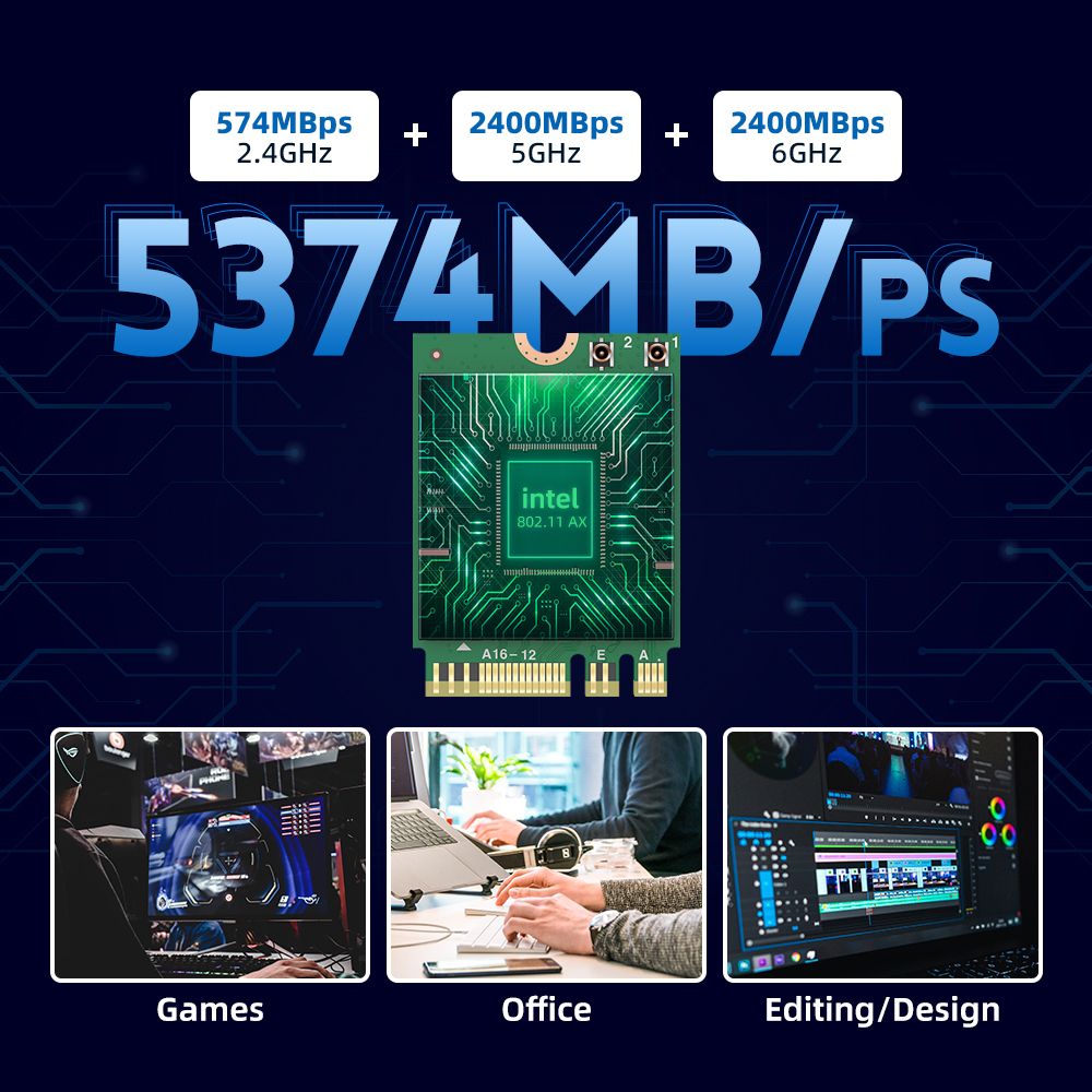 Intel WiFi 6E AX210 Dual Band 802.11ax 6Ghz BT 5.3 Wireless Card M.2