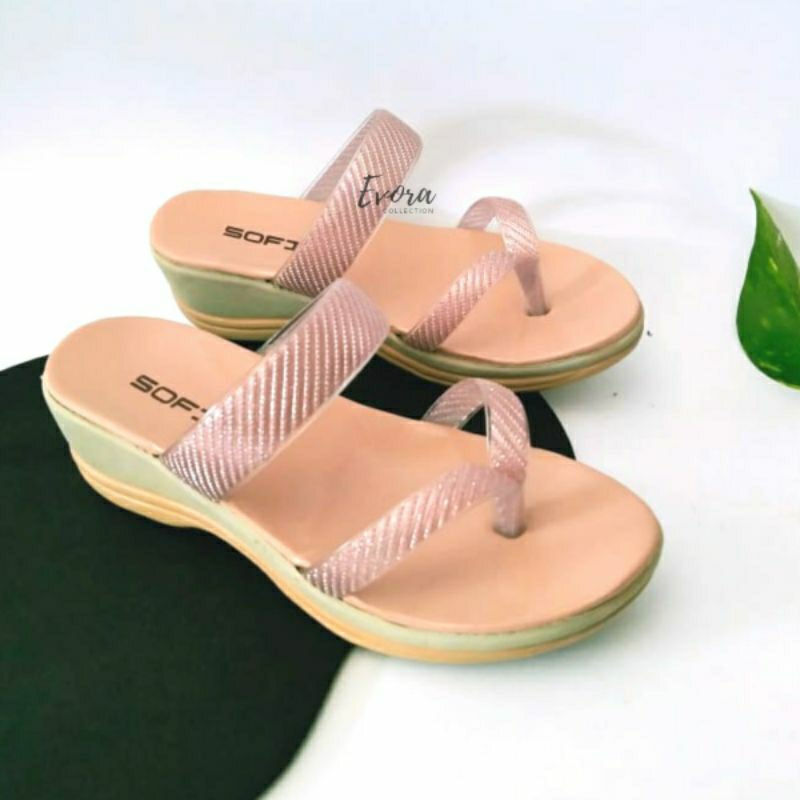 sandal anak perempuan wedges japit slop | sandal party anak cewek