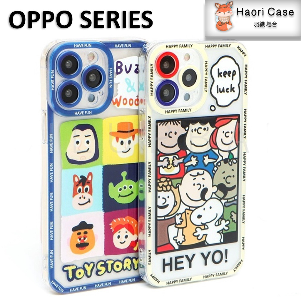 【HAORI】118 Soft Case OPPO A1K A3S A5S A15 A16 A37 A71 A54 A33 A5 2020 Cartoon Snoopy and Toy Story Full Lens Cover - Premium Import Quality Case
