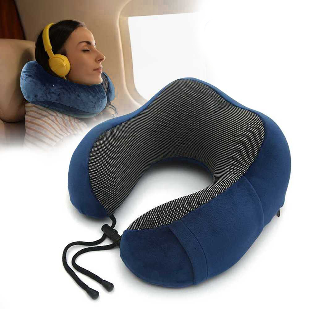 Bantal Leher Sandaran Kursi Mobil U-Shape Foldable Travel Neck Pillow