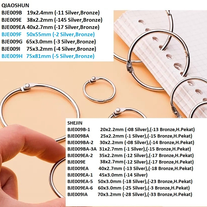 Ring Buka Tutup Ring Binder Uk 45mm-80mm Harga/100pc