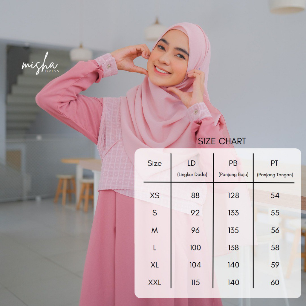 Riskirich Misha Gamis Muslimah Remaja Dewasa Kombinasi Outer Lepas Pasang Dress Kekinian 3in 1 Style