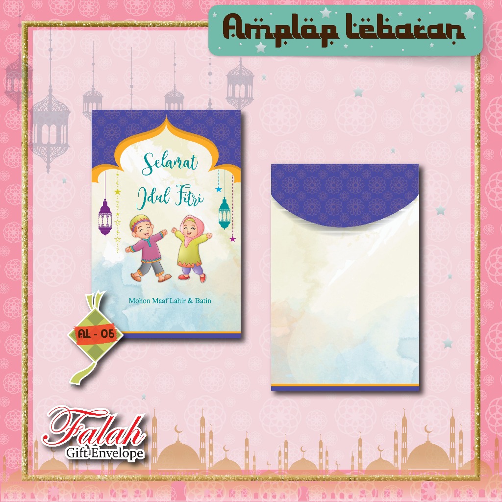 

Amplop Lebaran atau Angpau lebaran kode AL06 muat uang kertas tidak perlu dilipat harga termurah