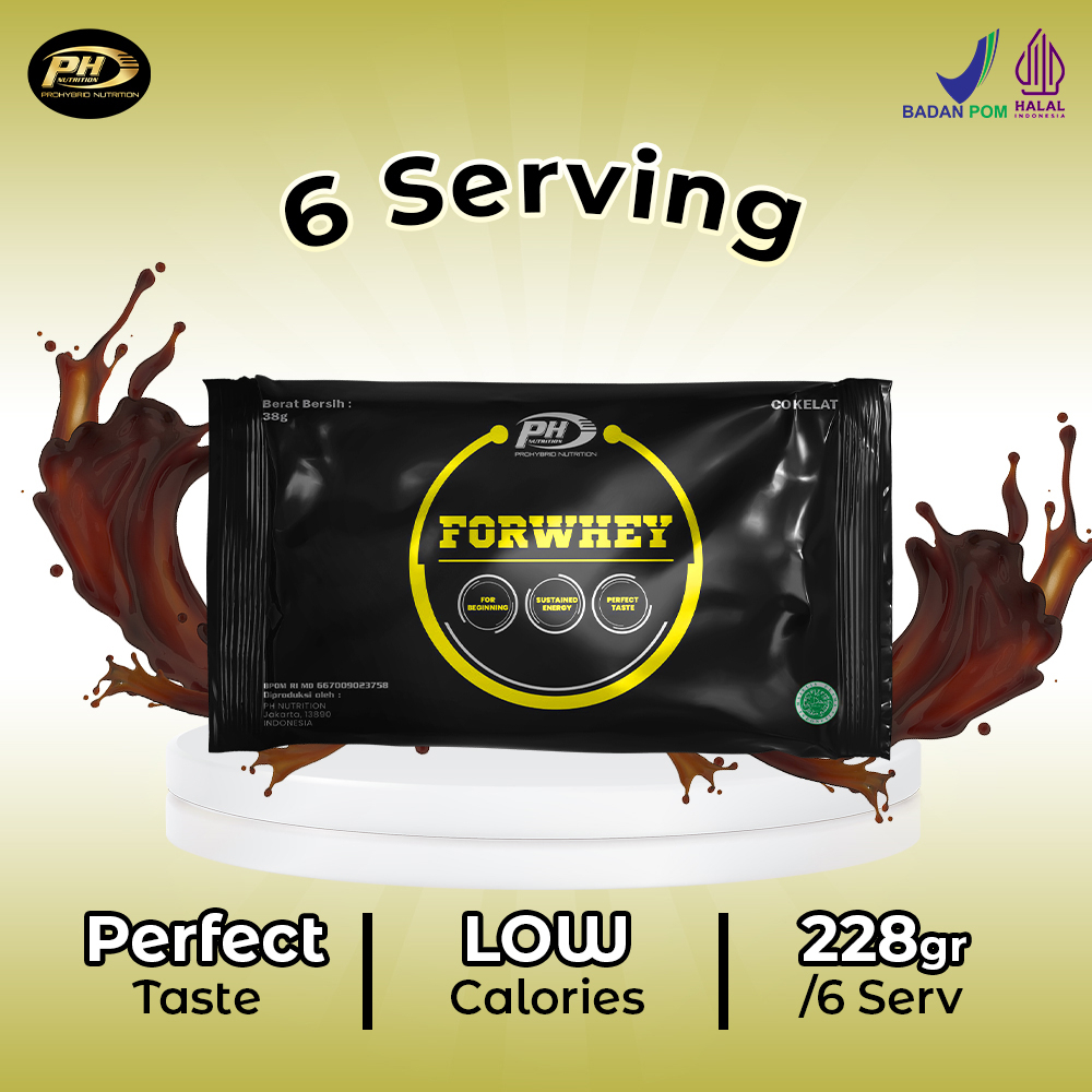 

FORWHEY (6 Serving) Susu Protein Rasa Cokelat/Whey protein/Menurunkan Berat Badan/Mempercepat Recovery/Menambah Massa Otot - Mendukung Program Diet Sehat/Food Suplemen/Weigh Loss