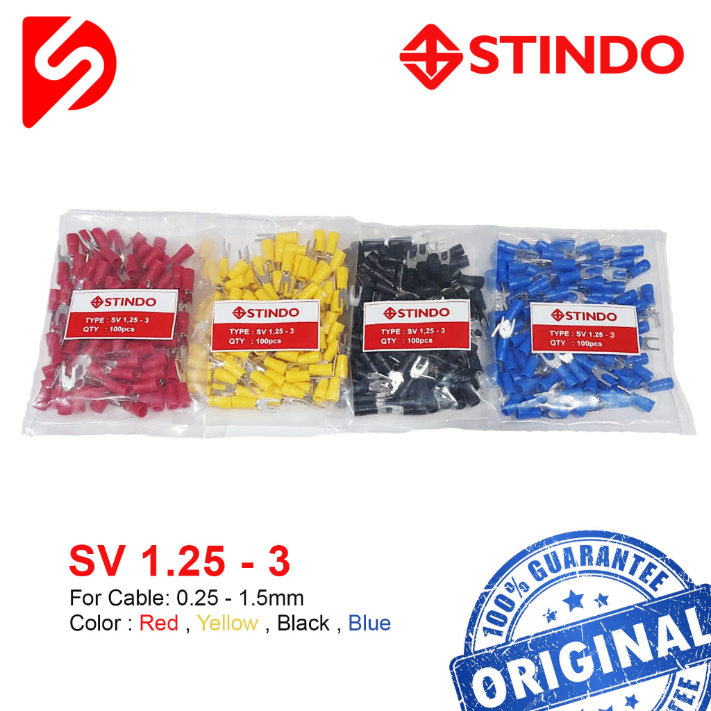 Skun Y 1.25-3 SV1.25-3 Skun Garpu 1.5mm Fork Terminal SV1,25-3 1,5mm