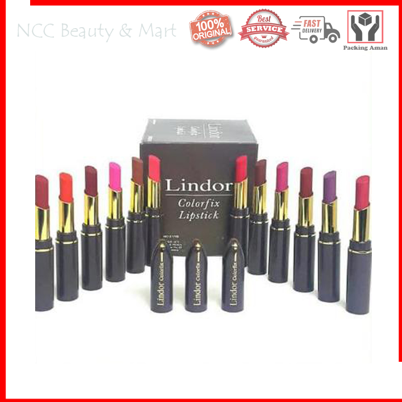 [BPOM] * NCC * Lindor Lipstik Colorfix Lipstick Long Lasting Tahan Lama Waterproof Kissproof Matte