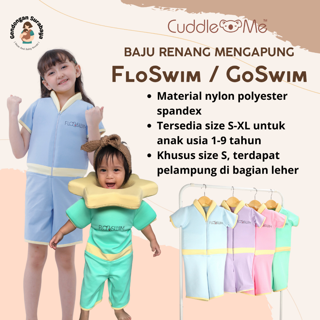 CuddleMe Floswim GoSwim Floating Swimsuit Baju Renang Pelampung Anak Usia 1-9 Tahun