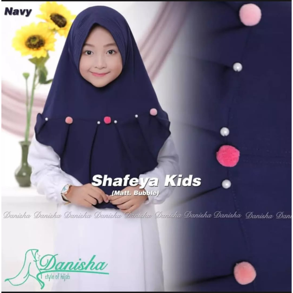 Jilbab Anak Pompom Usia 3-7 Tahun Bahan Jersey Hyget Terbaru Termurah / Alody's Collection