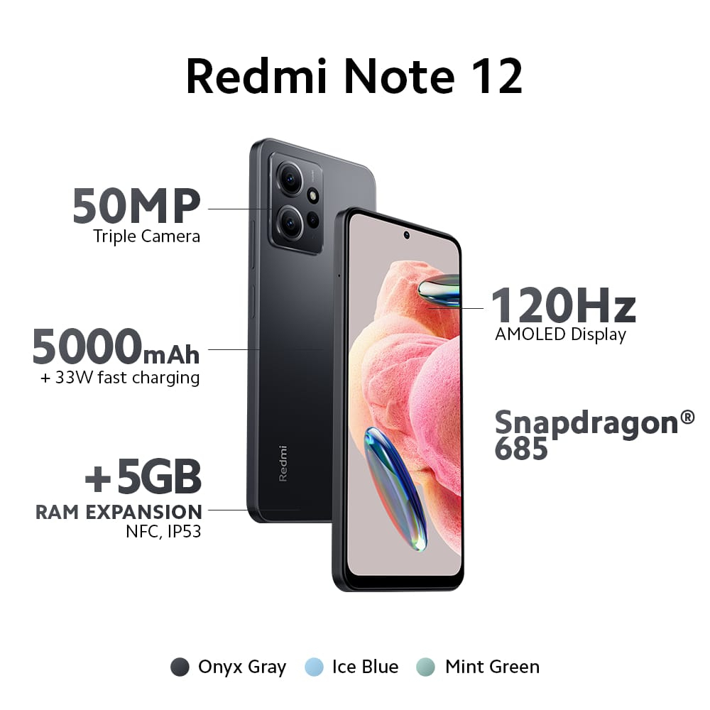 Xiaomi Redmi Note 12 4GB + 128GB Garansi Resmi Xiaomi Indonesia