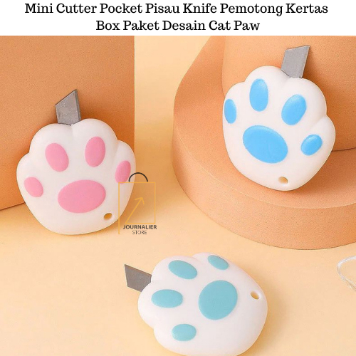 

Mini Cutter Pocket Pisau Knife Pemotong Kertas Box Paket Desain Cat Paw