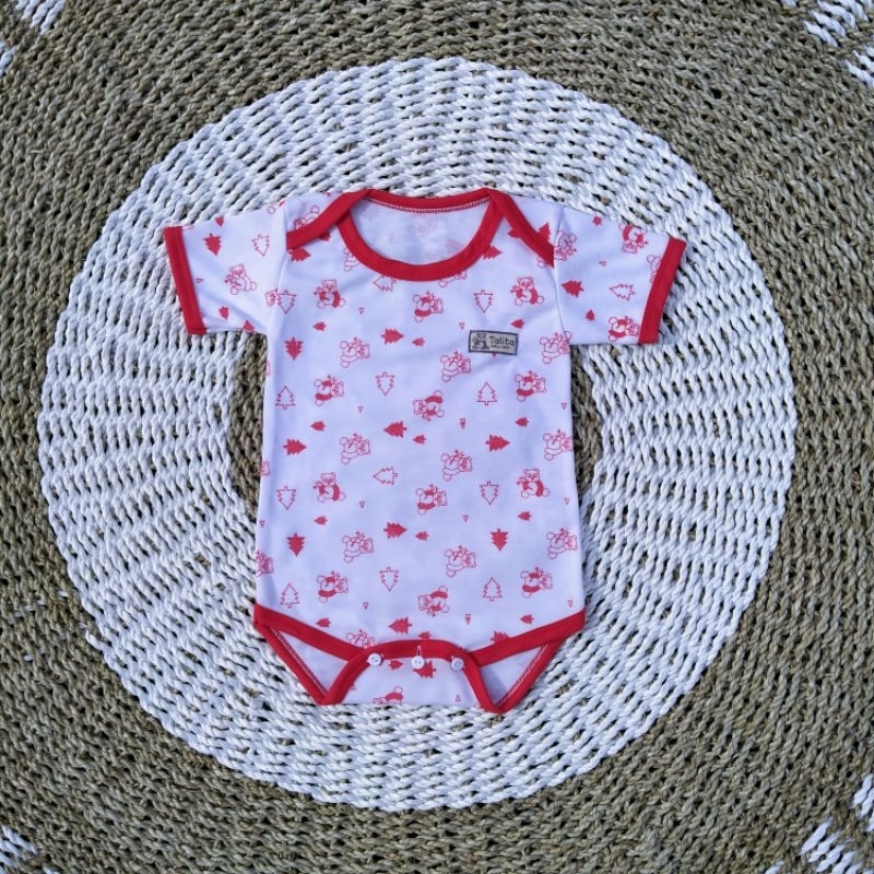 3 Pcs Jumper Bayi Jumpsuit Seri Warna Merah Bodysuit Baby