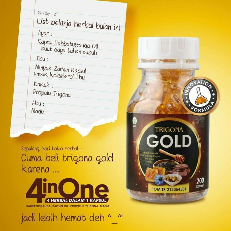 TRIGONA GOLD - HABBATUSSAUDA TRIGONA GOLD ISI 200 KAPSUL