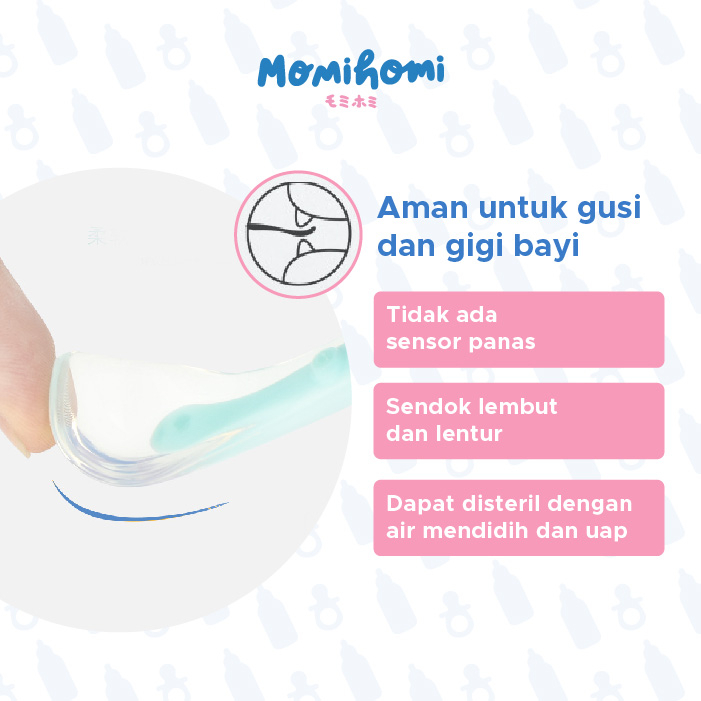 MOMI HOMI Sendok Makan Bayi 01 Silikon Baby Safety Spoon Lentur Sendok Makan Silicone Mpasi Baby Food Spoon