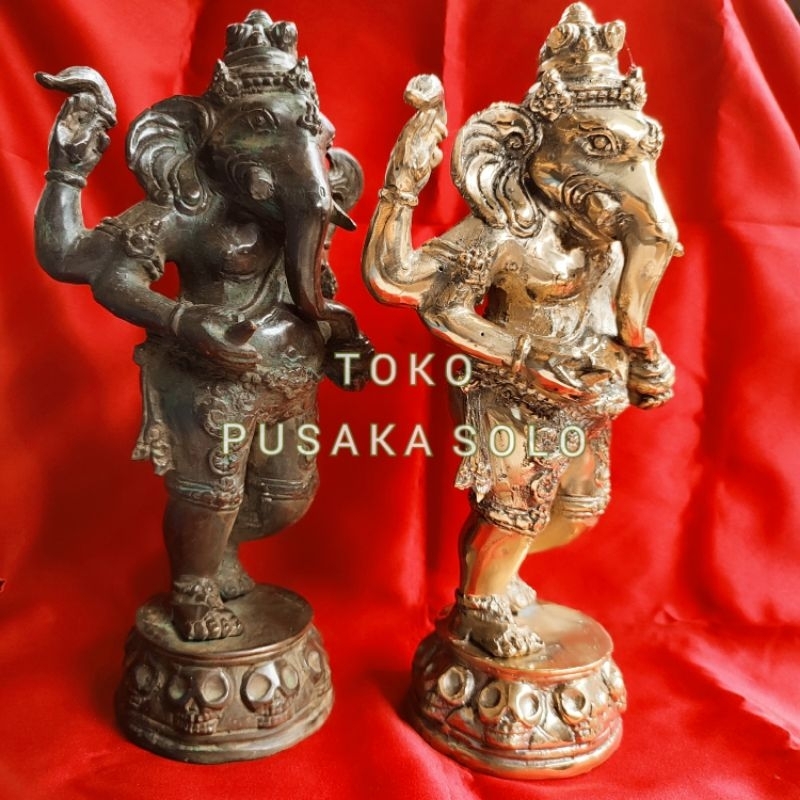 PATUNG GANESHA KUNINGAN BESAR T.±28cm