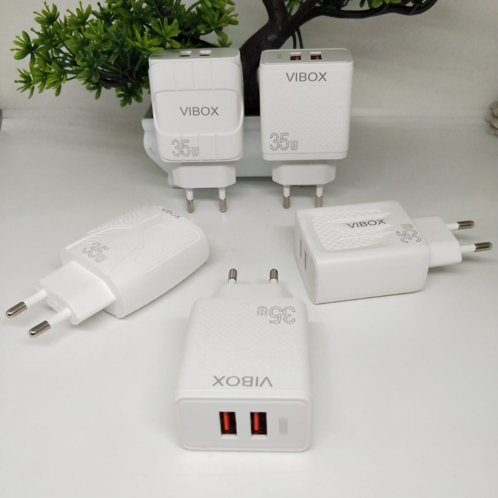 Adapter Charger Vibox 35W Kepala Charger Casan fast charging 2usb