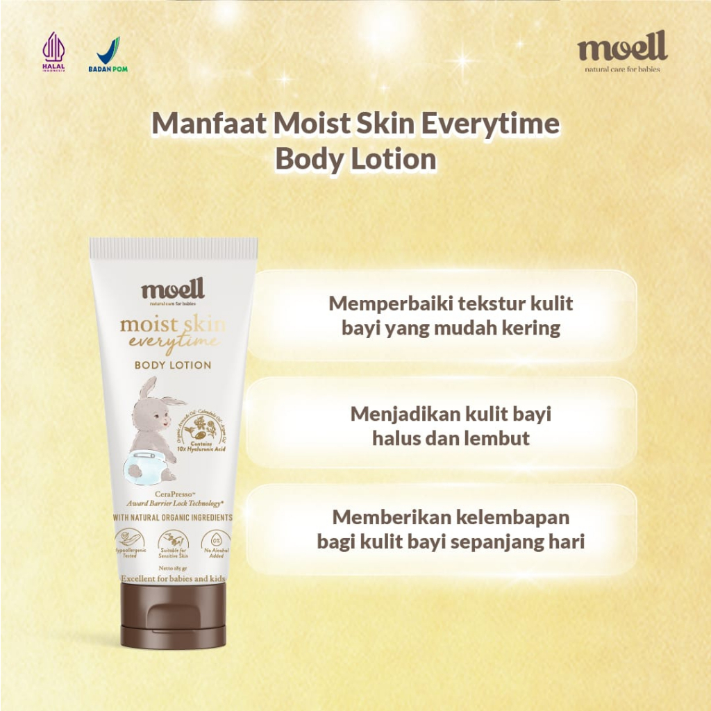 Moell Natural Care / Skincare Bayi / Shampo / Body Lotion / Hair Lotion / Body Wash Bayi / Moell Soloraya