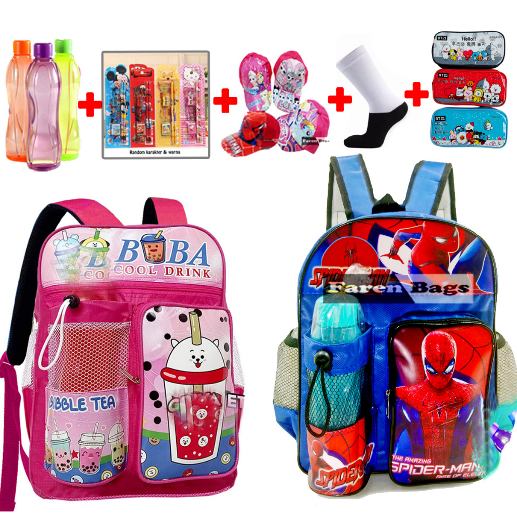 Tas 3D Anak SD Berbonus - Ransel 3D Anak SD Super Car - Tas Sekolah Anak SD Karakter Super Car - Tas Anak Laki-Laki SD banyak piluhan Gratis  - Tas Sekolah Anak Karakter Lucu