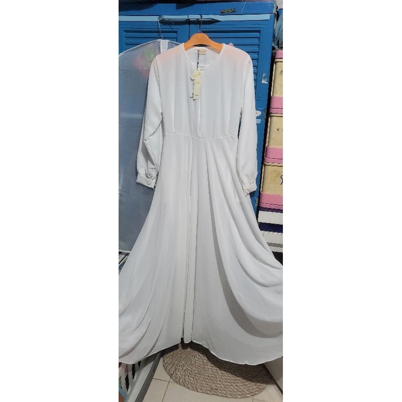 Gamis syari Brand BERMERKS Bella White