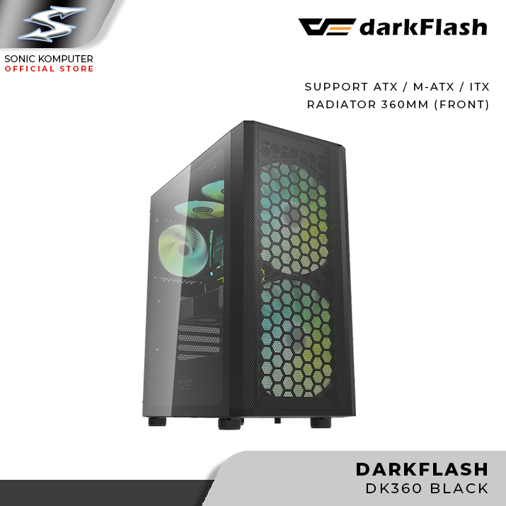 DARKFLASH DK360 ATX PC Casing DK 360 Black Gaming Case