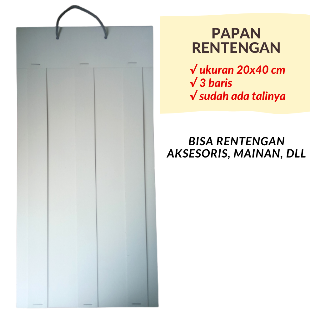 

PAPAN RENTENGAN BAHAN DUPLEX UKURAN 20X40 CM
