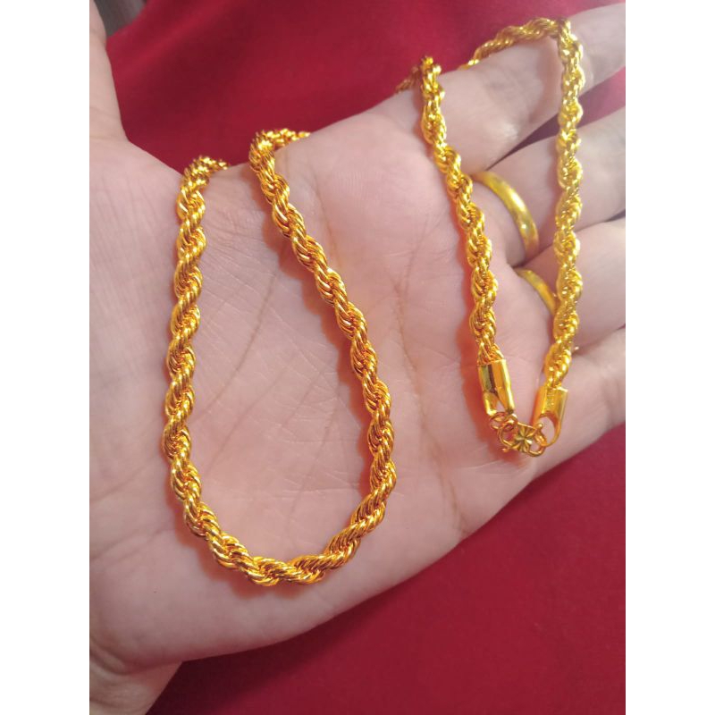 kalung tambang jumbo 6 suku lapis emas 24k