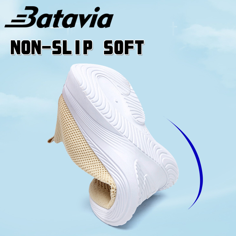 Batavia 2023 impor fashion Sepatu rajut wanita olahraga premium perempuan terbaru rajut adem antislip Sepatu rajut wanita sepatu lari anak perempuan Shoes Fashion Sport Original Pink Hitam Abu Grey kanvas sekolah korea Onlinemall N12